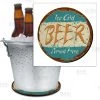 BarProducts.com BAR SUPPLIES Beer Bucket Coaster - Retro Ice Cold Beer Served Here - 8.75" Diameter (Reuseable)