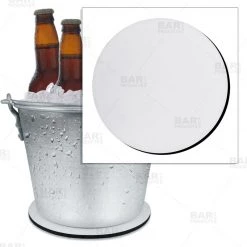 BarProducts.com Beer Bucket Coaster - Plain White - 8.75" Diameter (Reuseable)