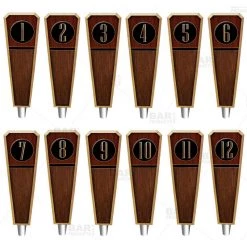 BarProducts Handcrafted Numbered Beer Tap Handles - Oak Wood - Emblem Woodshop Made In The USA
