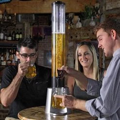 BarProducts.com BAR SUPPLIES Beer Tower With Ice Tube And Cup Holder - 3 Liter