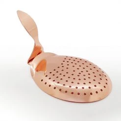 BarProducts.com BarConic® Julep Strainer With Curved Handle - Copper Plated