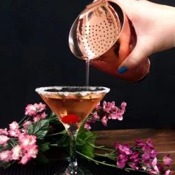 BarProducts.com BarConic® Julep Strainer With Curved Handle - Copper Plated