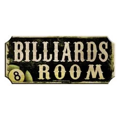 BarProducts Handcrafted Wood Plaque Kolorcoat™ Bar Sign - Billiards Room