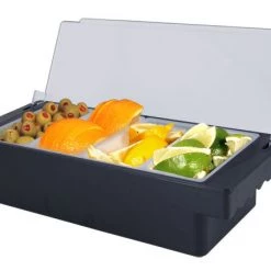 BarProducts.com BAR SUPPLIES Condiment Holder / Fruit Tray - 4 Pint Compartment - Black
