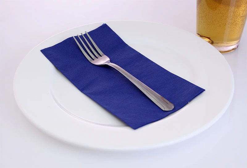 blue-colored-paper-dinner-napkin-web.jpg BarProducts.com BarConic® 15” X 17” 2-PLY Colored Paper Dinner Napkins – DARK BLUE – Pack Of 100