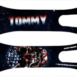 BarProducts.com "ADD YOUR NAME" V-ROD® Bottle Opener – Grunge American Flag Skull BAR TOOLS