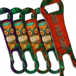 BarProducts.com "ADD YOUR NAME" V-ROD® Bottle Opener – Tiki Idol – Several Color Options