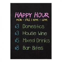 BarProducts.com 4 Piece Broad Point Chalk Marker Set (Fluorescent Red, Blue, Green & Yellow) Bar Signs