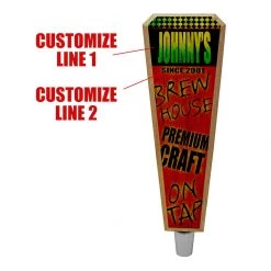 BarProducts Handcrafted Oak Wood Beer Tap Handles - Flared Shape - Brew House - Red / Green Woodshop Made In The USA