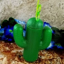 BarProducts.com BarConic® Plastic Cactus Cup W/Lid And Straw - 20oz BAR SUPPLIES