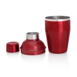 BarProducts.com BarConic® 12 Oz Candy Red 3-Piece Cocktail Shaker BAR TOOLS