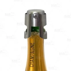 BarProducts.com BarConic® Button Style Champagne Stopper - Brushed Stainless Steel Corkscrews And Wine Openers