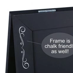 BarProducts Handcrafted A-Frame Sidewalk Chalkboard Sign – Double Sided - Black Wood Frame