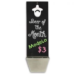 BarProducts Handcrafted Chalkboard Wall Mounted Bottle Opener With Cap Catcher