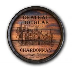 BarProducts Handcrafted Custom Wood Barrel Top Sign – Chateau Design