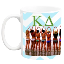 BarProducts.com Custom Coffee Mug - Blue Chevron - 11 Ounce PRODUCT DESIGNER