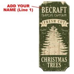 BarProducts.com CUSTOMIZABLE Wood Christmas Sign - Fresh Cut Trees BAR DECOR