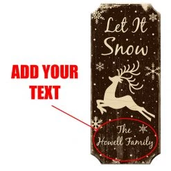BarProducts.com CUSTOMIZABLE Wood Christmas Sign - Let It Snow - Color Options BAR DECOR