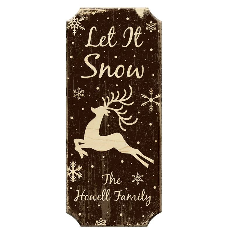 christmas-wood-sign-let-it-snow-brown.jpg BarProducts.com CUSTOMIZABLE Wood Christmas Sign - Let It Snow - Color Options BAR DECOR