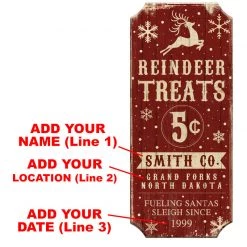 BarProducts.com CUSTOMIZABLE Wood Christmas Sign - Reindeer Treats