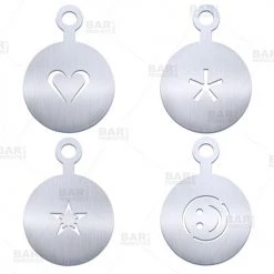 BarProducts.com KITCHEN, DINING & SERVICE BarConic® Stainless Steel Cocktail Stencils - 4 Pack