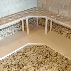 BarProducts.com KITCHEN, DINING & SERVICE Counter Caddies™ - NATURAL - CORNER Shelf W/ K-CUP Holes