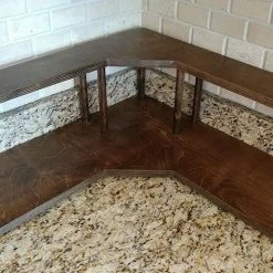 BarProducts.com Counter Caddies™ - Stained Finish - CORNER Shelf - Barista Theme