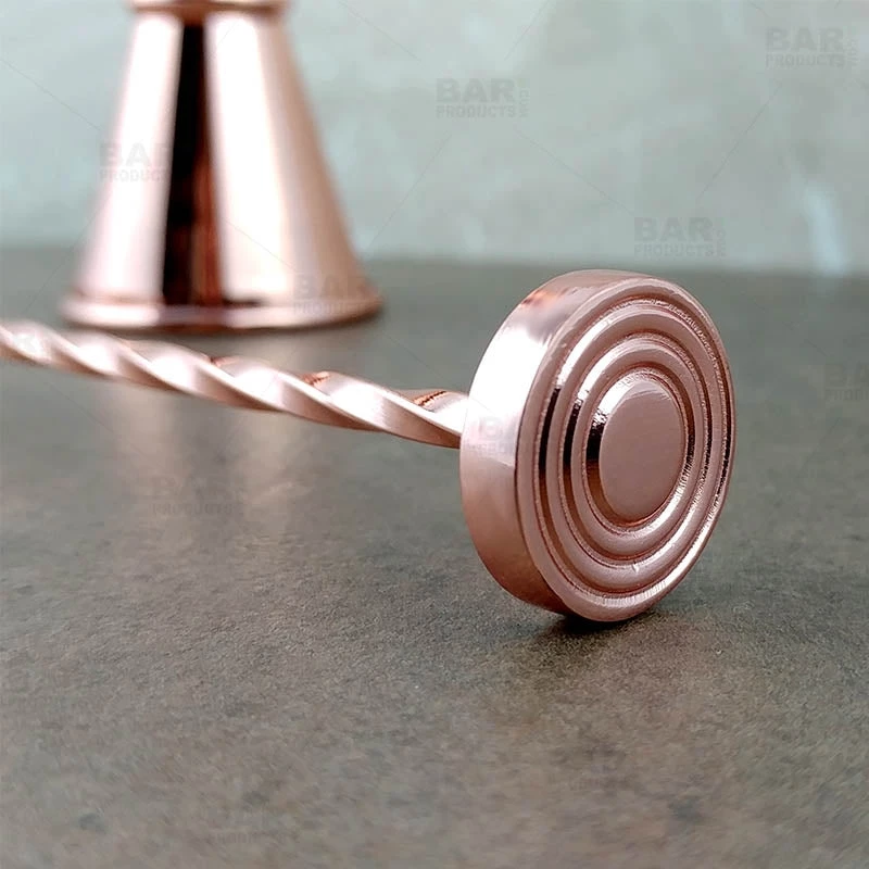 copper-muddler-bar-spoon-bpc.jpg BarProducts.com BarConic® Copper Plated Bar Spoon W/ Muddler Tip - Professional Grade - 40cm Length