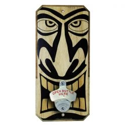 BarProducts Handcrafted TIKI - Wall Mounted Wood Plaque Bottle Opener