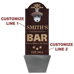 BarProducts Handcrafted Custom Round Top Plaque With Cap Catcher - Neighborhood Bar Woodshop Made In The USA