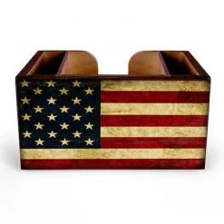 BarProducts.com Wooden Bar Caddy - Rustic American Flag SPECIAL COLLECTIONS