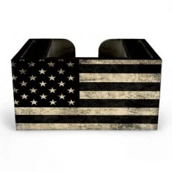 BarProducts.com Wooden Bar Caddy - Black American Flag SPECIAL COLLECTIONS