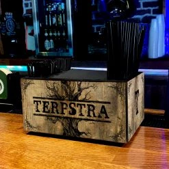 BarProducts.com Customizable Wooden Bar Caddy - Rustic Tree BAR SUPPLIES
