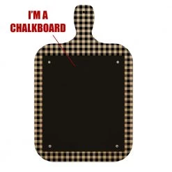 BarProducts Handcrafted SPECIAL COLLECTIONS Wood Plaque Menu - Cutting Board Shaped Chalkboard - Buffalo Plaid