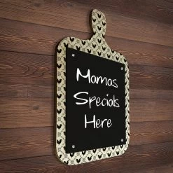 BarProducts Handcrafted SPECIAL COLLECTIONS Wood Plaque Menu - Cutting Board Shaped Chalkboard - Rooster Design