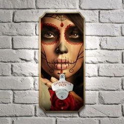 BarProducts.com Raquel - Wood Plaque Wall Mounted Bottle Opener