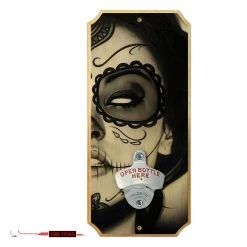 BarProducts.com Sophia - Wood Plaque Wall Mounted Bottle Opener Featured Artists