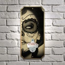 BarProducts.com Sophia - Wood Plaque Wall Mounted Bottle Opener Featured Artists