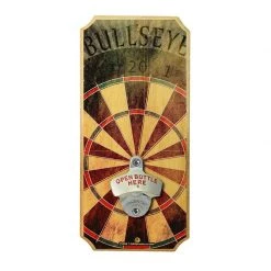 BarProducts Handcrafted Bullseye - Wall Mounted Wood Plaque Bottle Opener Woodshop Made In The USA