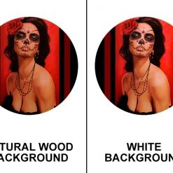 BarProducts.com Featured Artists Isabella Muerta Round Wooden Table Top - Two Sizes Available