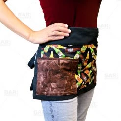 Bar Products Designer Apron - Beer Patchwork Pattern - 5 Compartment
