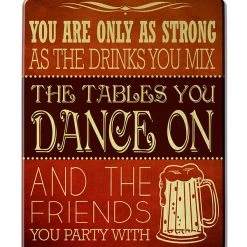 BarProducts Handcrafted Dance On Tables - Kolorcoat™ Wood Bar Sign - Tavern Shaped Woodshop Made In The USA