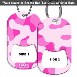 BarProducts.com Dog Tag Bottle Opener - Pink Camo HOME BAR & GIFTS