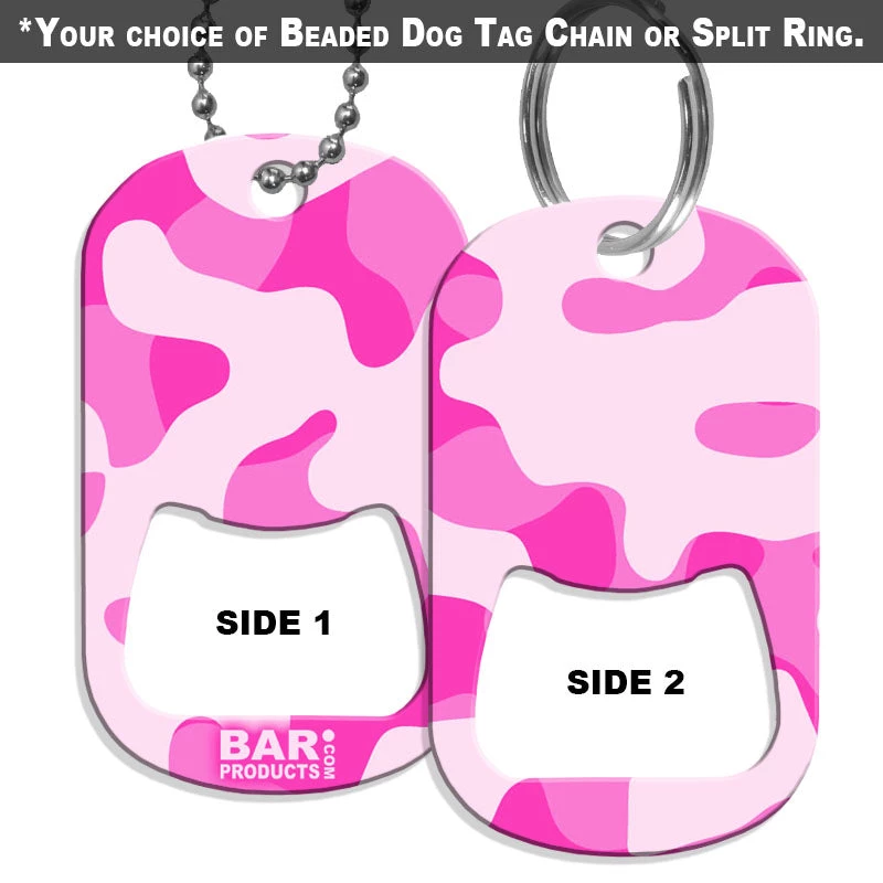 dog-tag-opener-pink-camo.jpg BarProducts.com Dog Tag Bottle Opener - Pink Camo HOME BAR & GIFTS