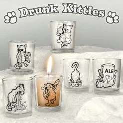 BarProducts.com Drunk Kitties Shot Glass Set