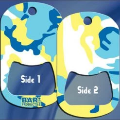 BarProducts.com Dog Tag Bottle Opener - Blue / Yellow Camo HOME BAR & GIFTS