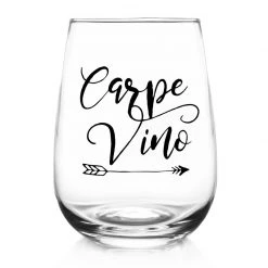 BarProducts.com Carpe Vino - Stemless Wine Glass (17oz)