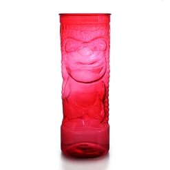BarProducts.com BarConic® Drinkware - Red Plastic Tiki Cup W/ Lid And Straw - 24 Ounce BAR SUPPLIES