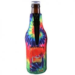 BarProducts.com Neoprene Bottle Cooler W/ Bottle Opener - Tie Dye