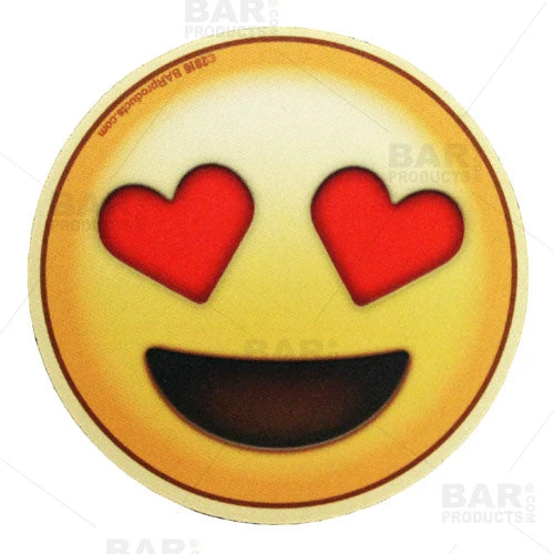 emoji-foam-coaster-love-bpc.jpg BarProducts.com Emoji Round Foam Coasters - 4 Inch Diameter BAR SUPPLIES